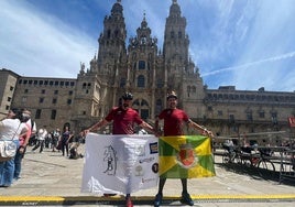 Rubio y Dordio a su llegada a Santiago de Compostela.