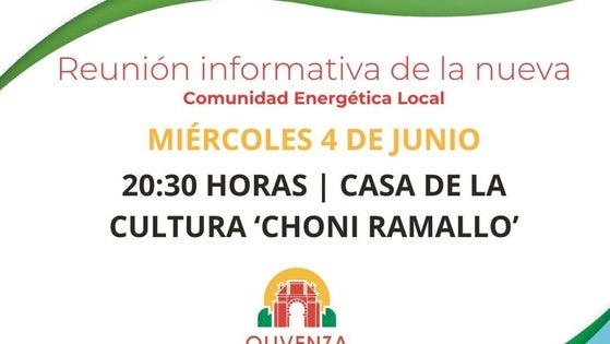Olivenza impulsa su Comunidad Energética Local con una nueva reunión informativa