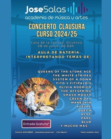 La Academia de Música y Artes 'José Salas' despide el curso con un potente concierto de clausura
