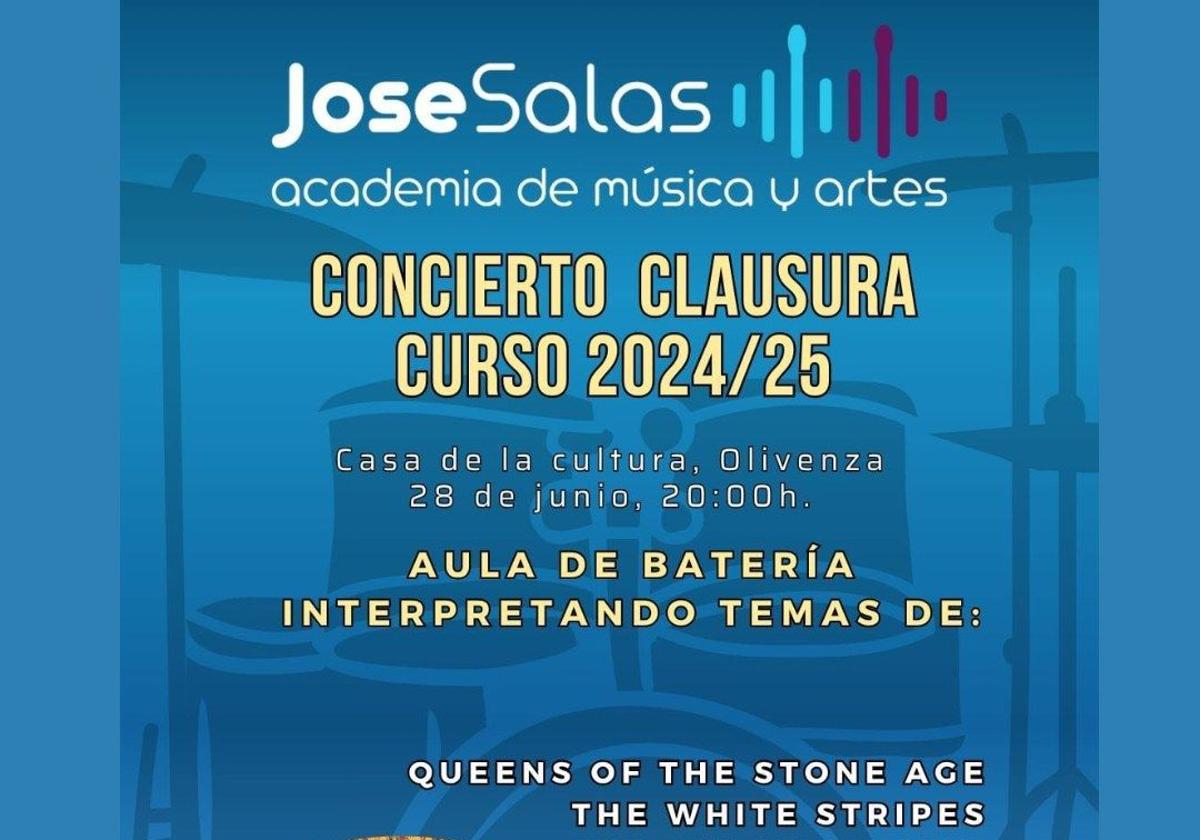 La Academia de Música y Artes 'José Salas' despide el curso con un potente concierto de clausura