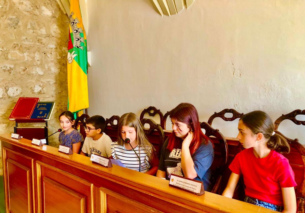 Los jovenes participantes ocuparon los escaños del Salón de Plenos.