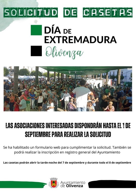 Abierto el plazo para solicitar casetas en el Día de Extremadura en Olivenza