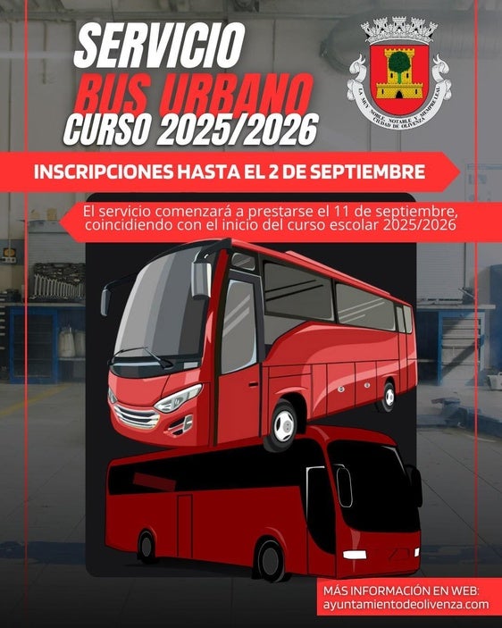 Ya se puede solicitar el servicio de transporte urbano escolar para el curso 2025/26