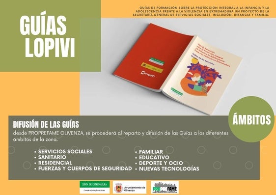 Olivenza distribuye las Guías Lopivi para reforzar la protección de la infancia y la adolescencia