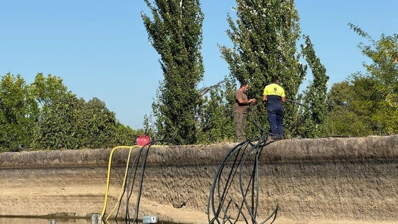 Comienzan los preparativos para convertir la charca Ramapallas en un coto de pesca