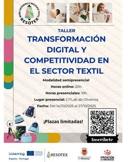 Olivenza impulsa la innovación textil con talleres gratuitos del proyecto Resotex