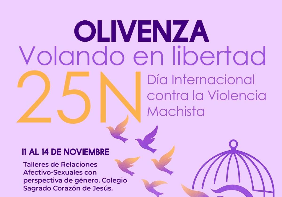 Olivenza conmemora el 25N con una amplia programación bajo el lema 'Volando en libertad'