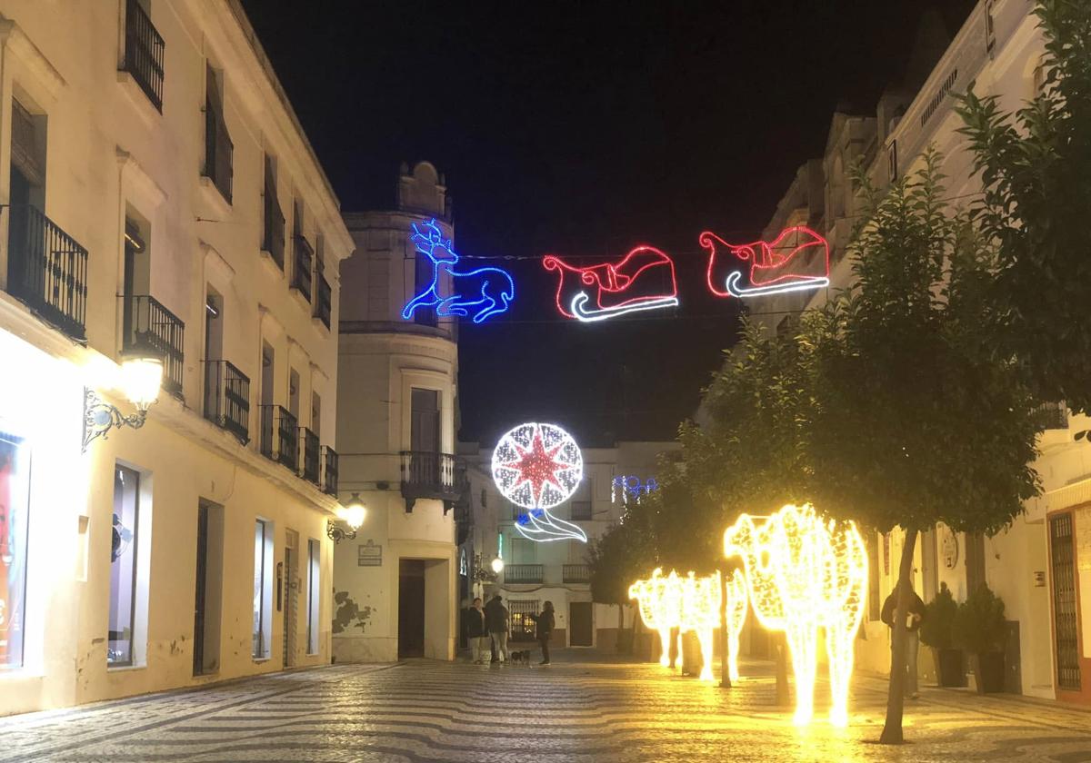 Detalle de la decoración navideña en Olivenza.