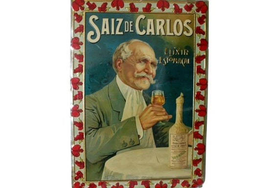 Un valioso cartel publicitario de elixir estomacal Saiz de Carlos, pieza del mes del Meegs