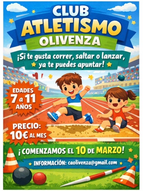 El Club de Atletismo Olivenza crea un nuevo grupo de entrenamiento para niños