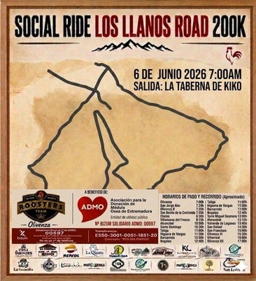 La comarca se une sobre dos ruedas en la marcha solidaria 'Los Llanos Road 200K'