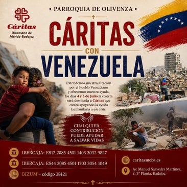 La Parroquia impulsa una colecta solidaria para apoyar a las familias afectadas en Venezuela