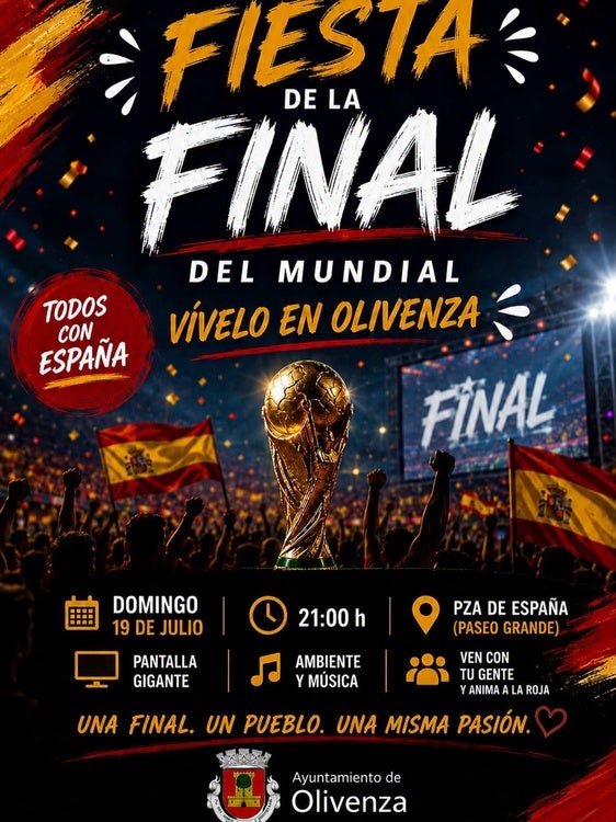 Olivenza volverá a vivir la final de la Selección Española en pantalla gigante