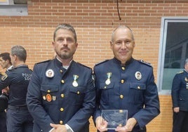 Los Policías Locales homenajeados en Valencia.