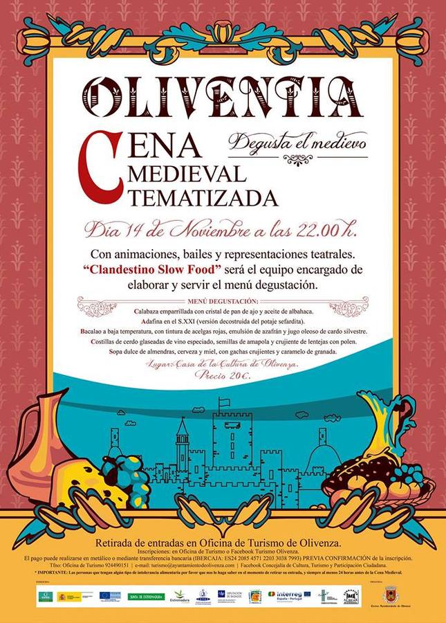 Cartel anunciador de la cena medieval. 