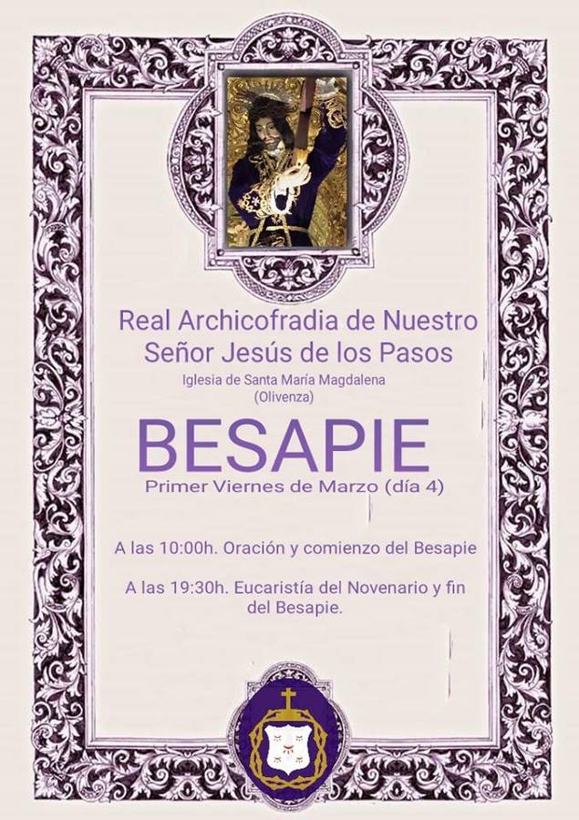 El Besapié del Señor de los Pasos marca el inicio del Novenario en su honor