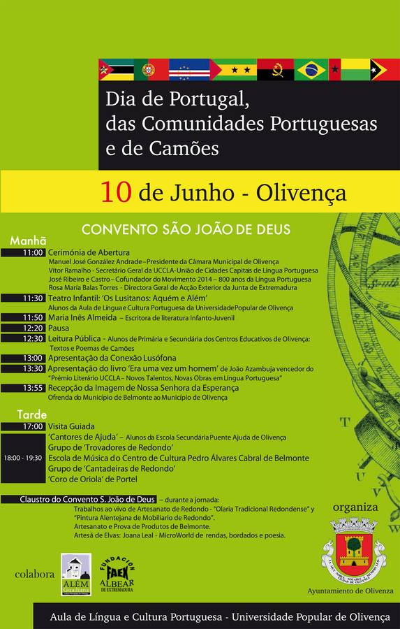 La celebración del Día de Portugal incluirá teatro, literatura y la recepción de una imagen religiosa
