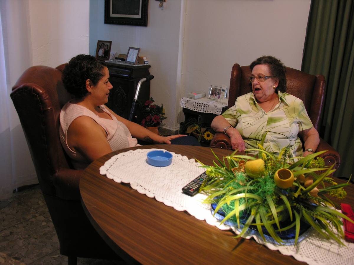 María José Hemosa y Teresa Núñez durante una de las visitas. 