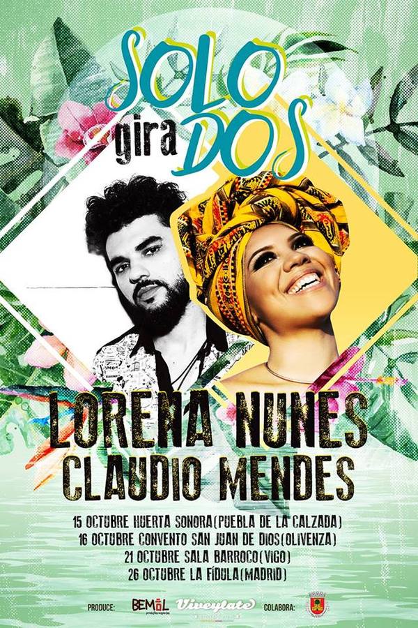Aires brasileños llegan a Olivenza con la gira ‘Solo Dos’ de Lorena Nunes y Claudio Mendes