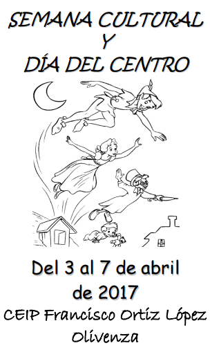 Cartel de la Semana Cultural 2017 del CEIP 'Francisco Ortiz'. CEDIDA
