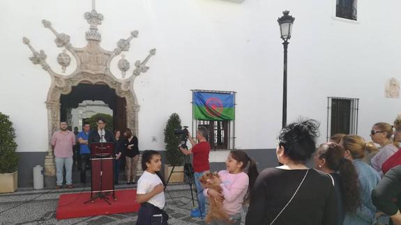 Conmemoración del Día Internacional del Pueblo Gitano en Olivenza, el pasado 7 de abril. 