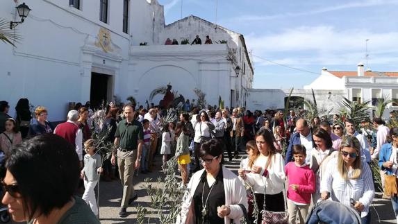 Procesión del Domingo de Ramos en Olivenza en 2017. 