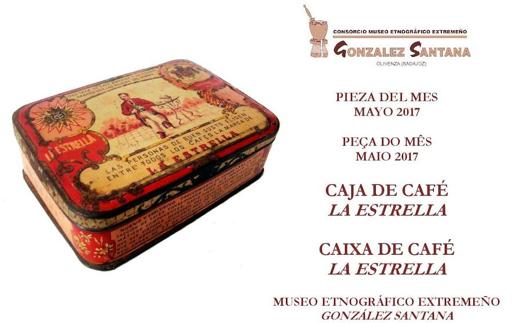 Una caja de café ‘La Estrella’, pieza del mes de mayo de 2017 en el Museo de Olivenza