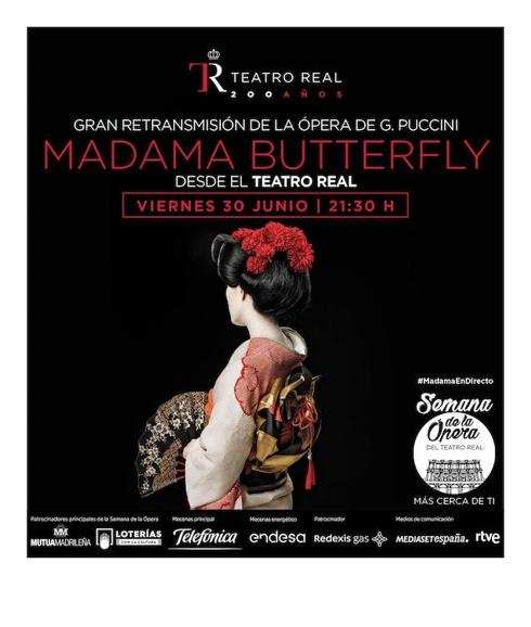 Cartel de la retransmisión de la ópera 'Madama Butterfly'. 