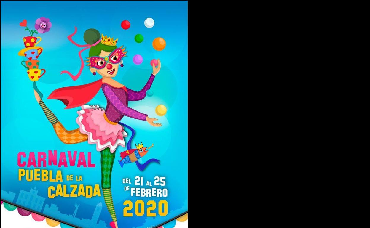 Cartel del Carnaval de Puebla realizado por Carlos Bautista García 2.020