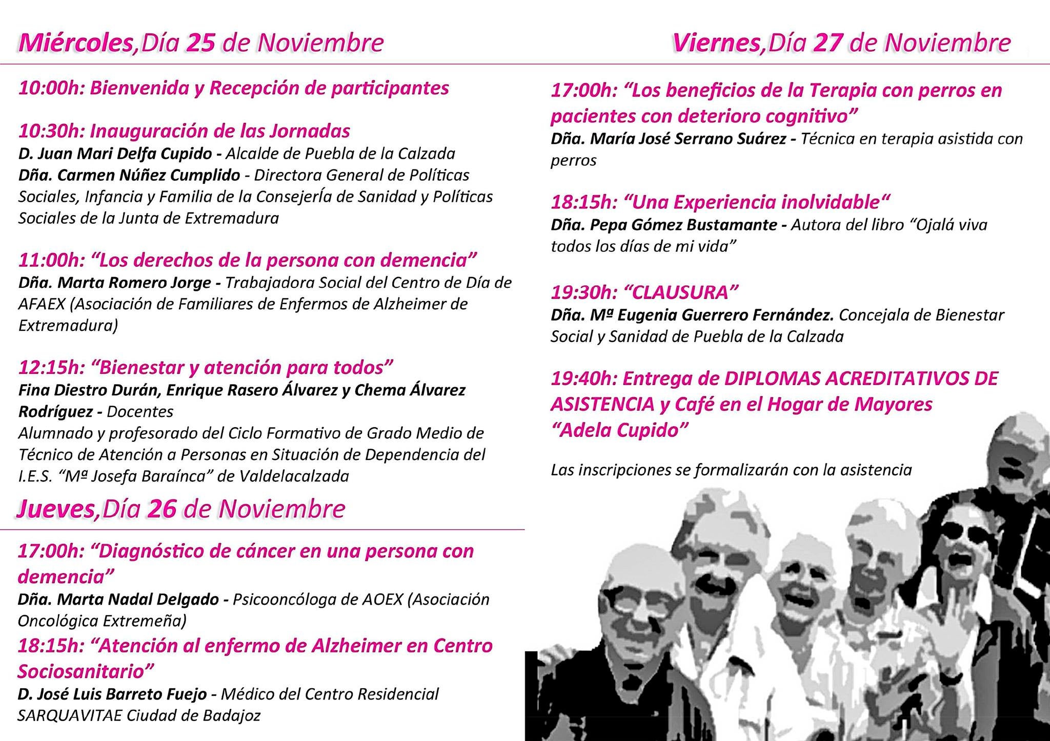 Programación prevista para los próximos días