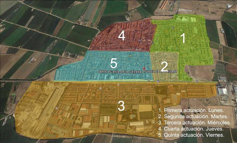 Imagen informativa de las zonas de actuación 