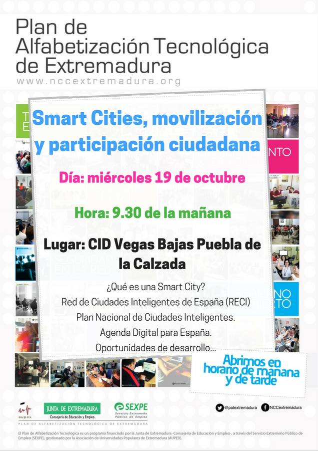 Charla sobre "Smart cities o ciudades inteligentes" en el NCC