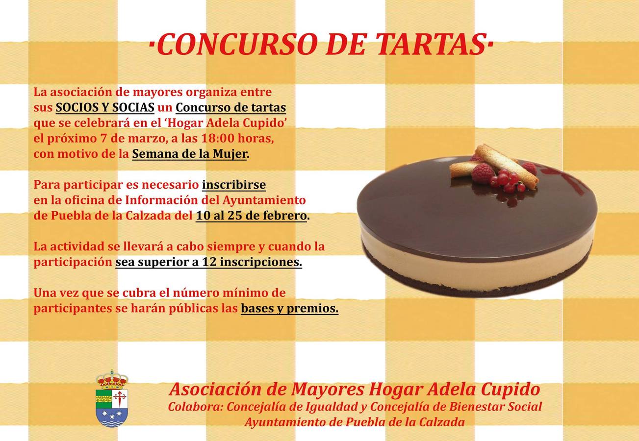 La Asociación de Mayores organiza un 'Concurso de Tartas'