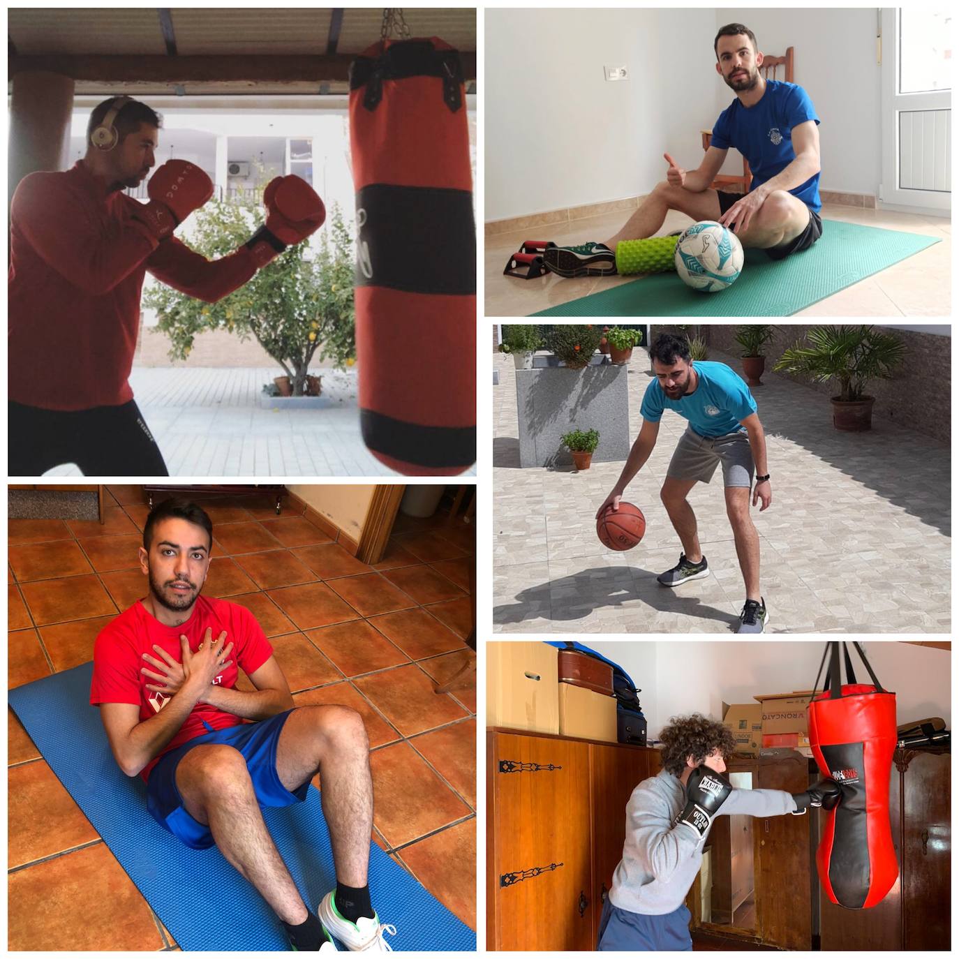 Los jugadores entrenando en sus respectivos hogares 