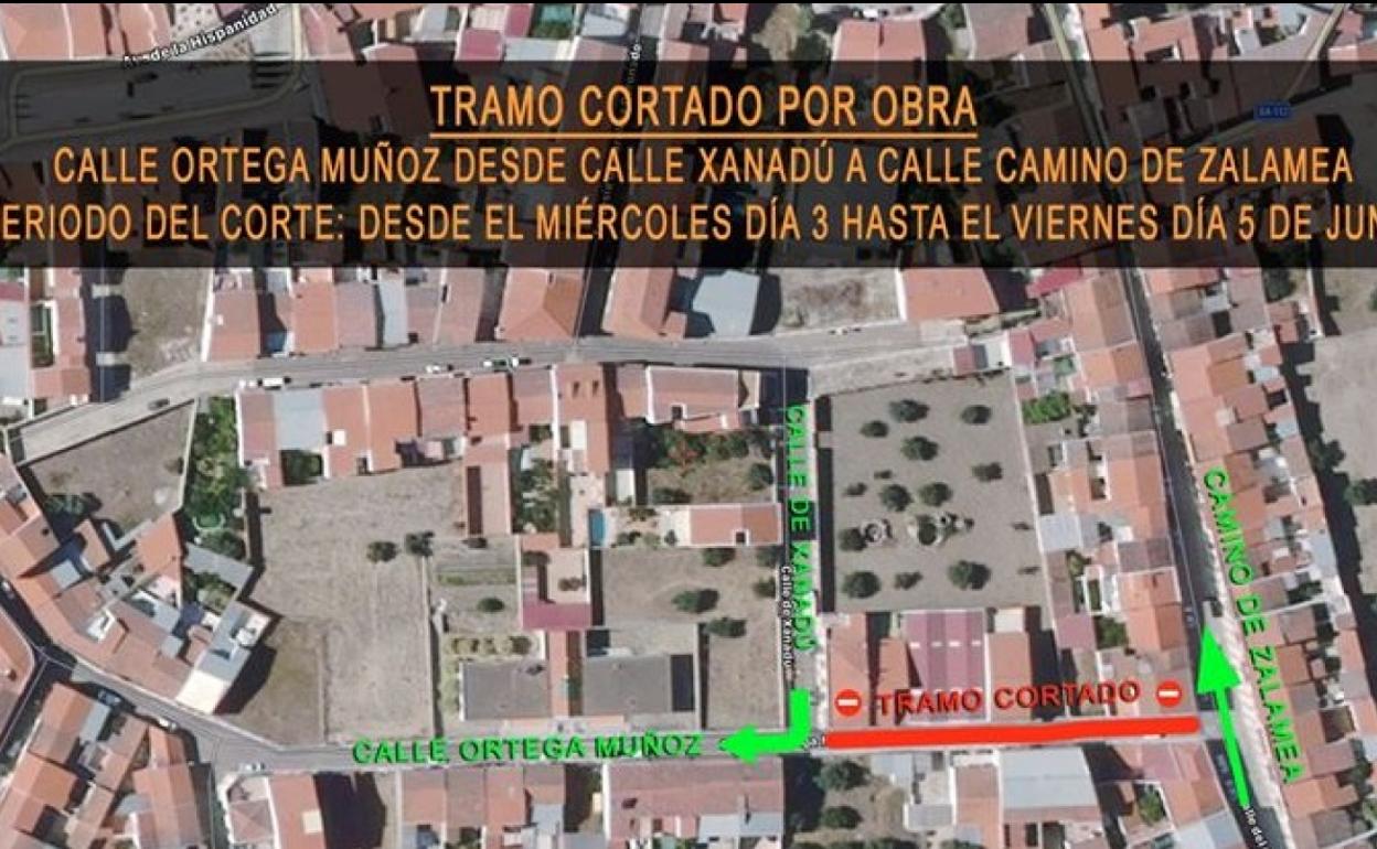 La calle Ortega Muñoz permanecerá cortada hasta el viernes por obras