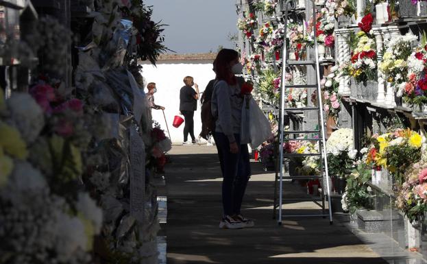 El cementerio rebosaba flores en cada calle 