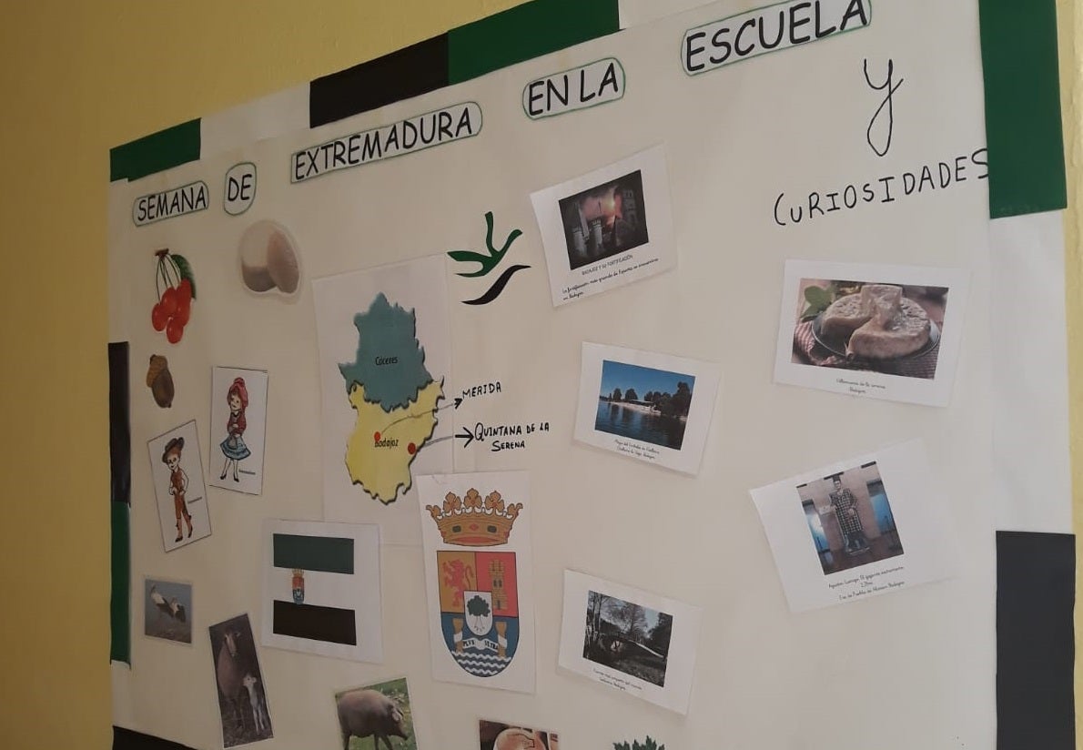 El mural que han realizado con las curiosidades de la región 