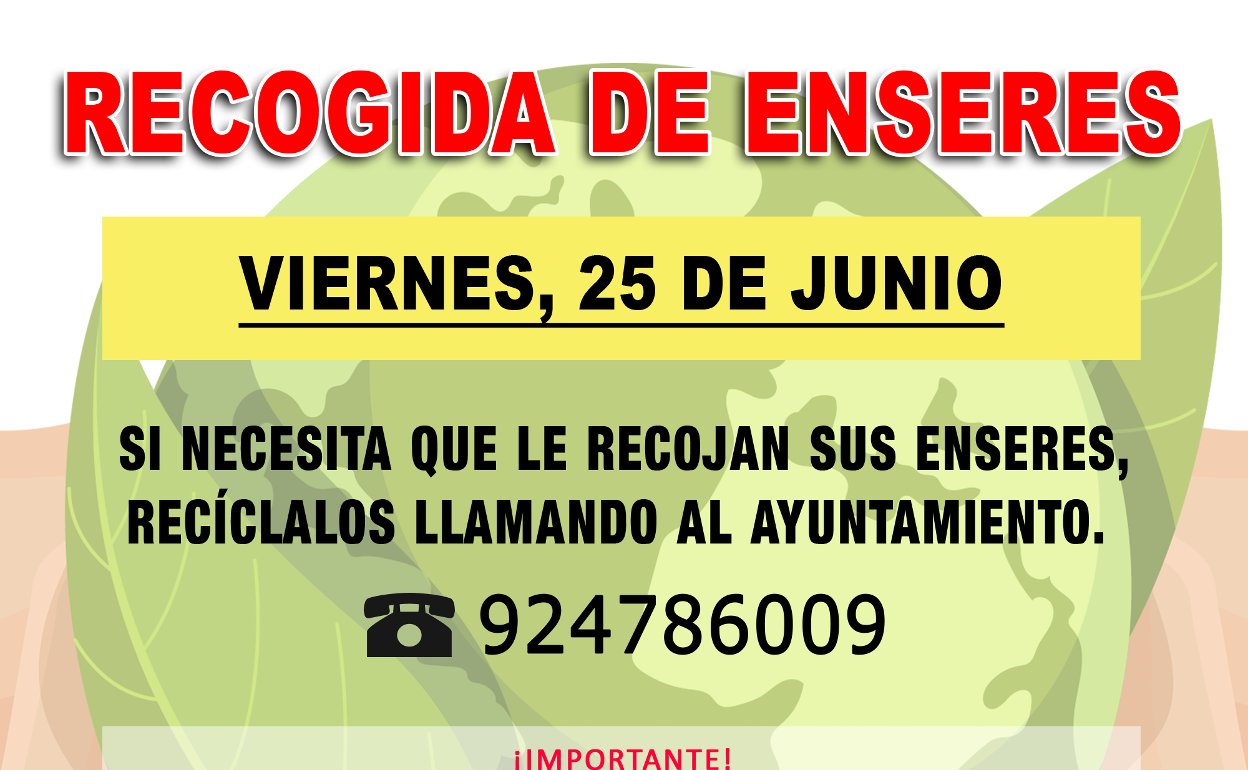 El servicio de recogida de enseres vuelve el 25 de junio