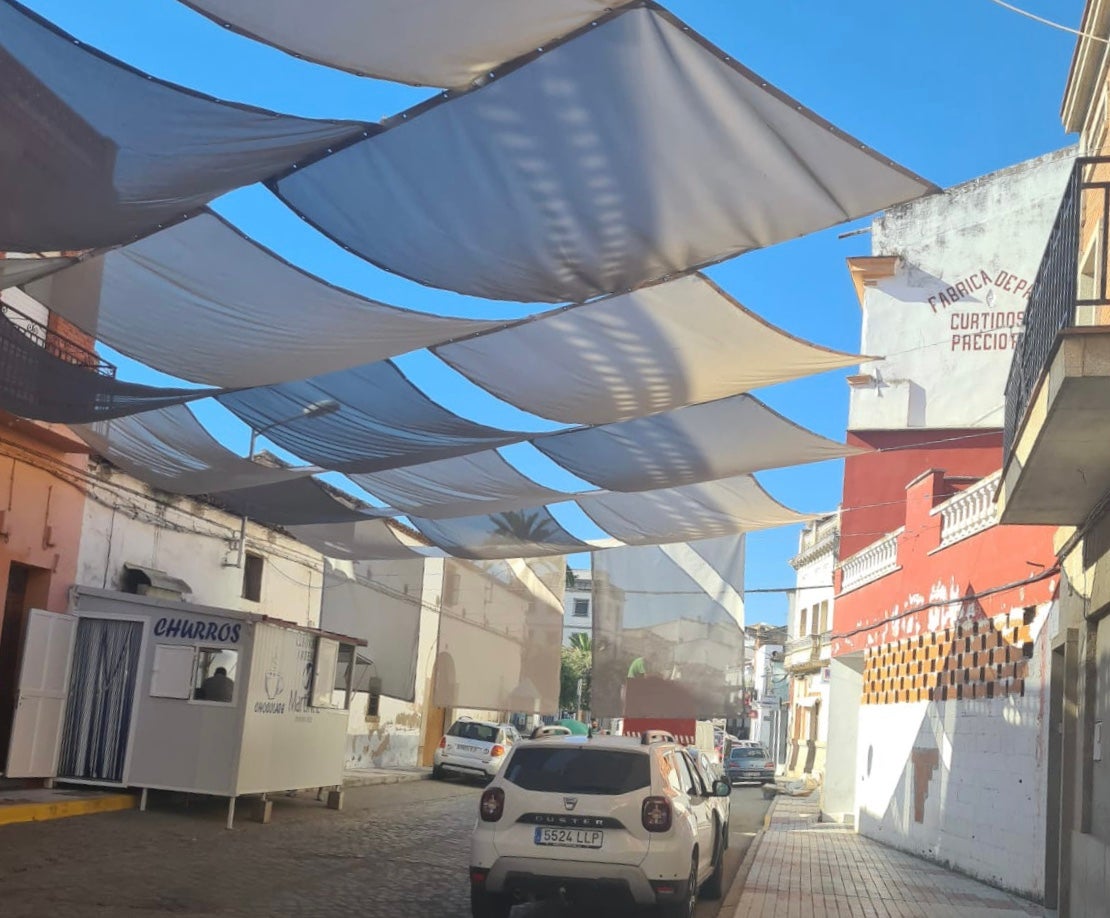 Los toldos una vez instalados 