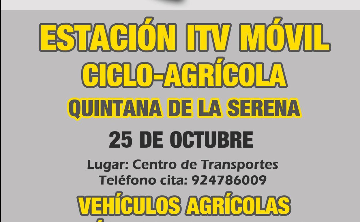 Una estación ITV móvil ciclo-agrícola estará en Quintana el 25 de octubre