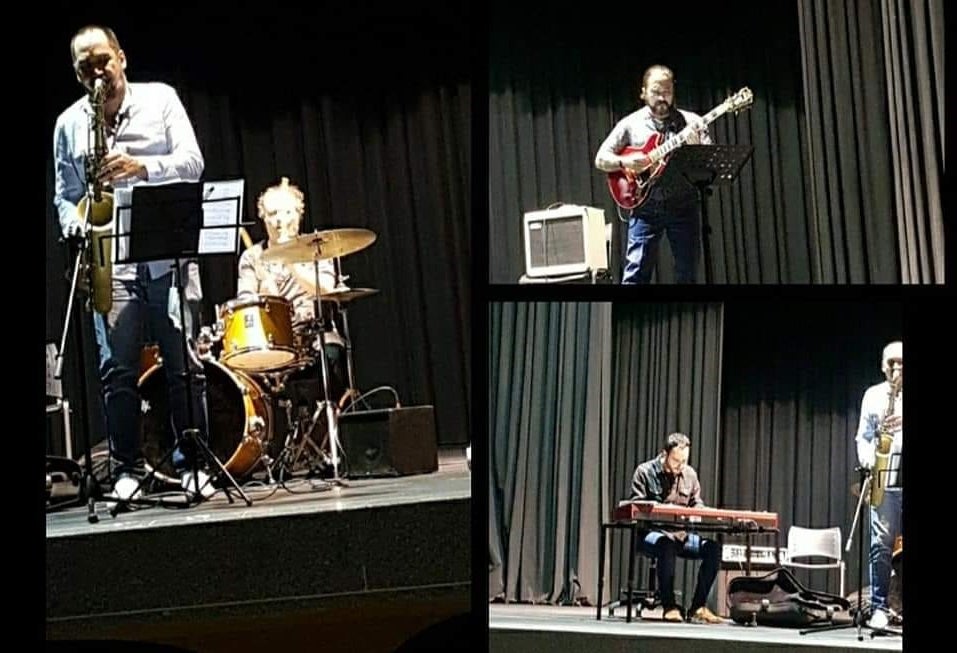 Los componentes del cuarteto en la actuación 