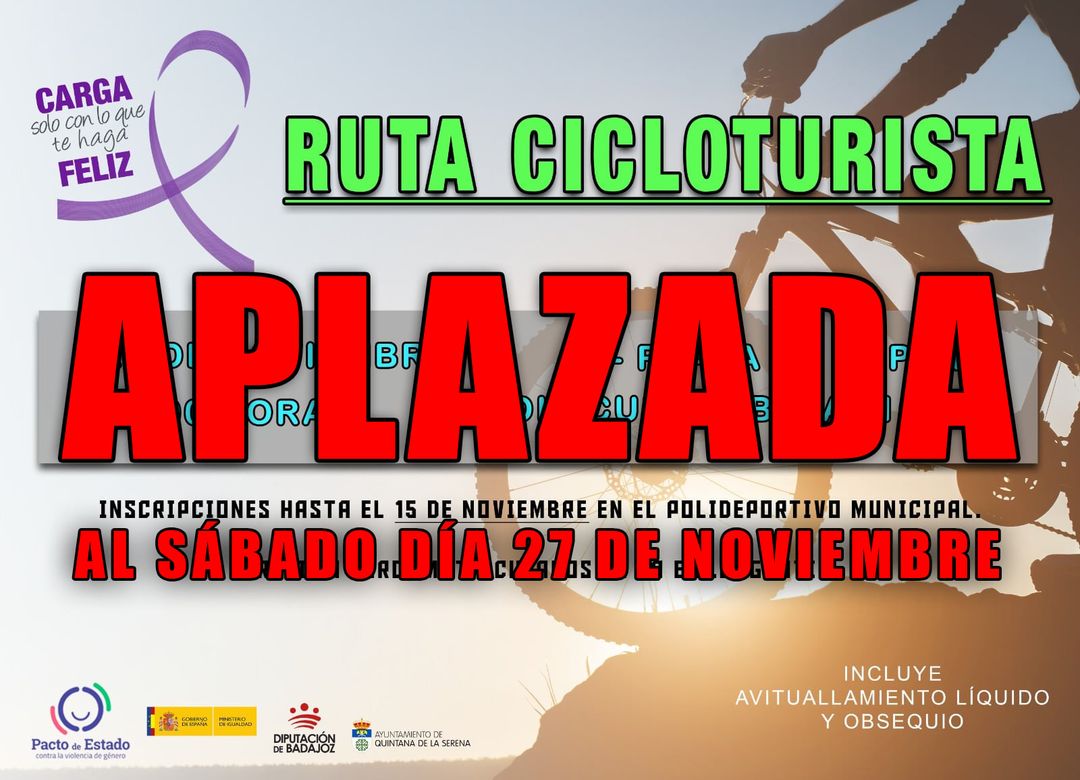 La lluvia obliga a aplazar la ruta cicloturista contra la Violencia de Género al 27 de noviembre
