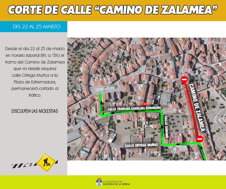 Abierto al tráfico desde la esquina de Ortega Muñoz a la Plaza de Extremadura