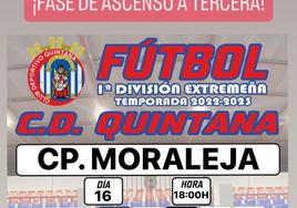 Horario confirmado para el CD Quintana - CP Moraleja