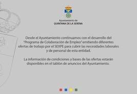 Puesta en marcha del Programa de colaboración económica municipal de empleo