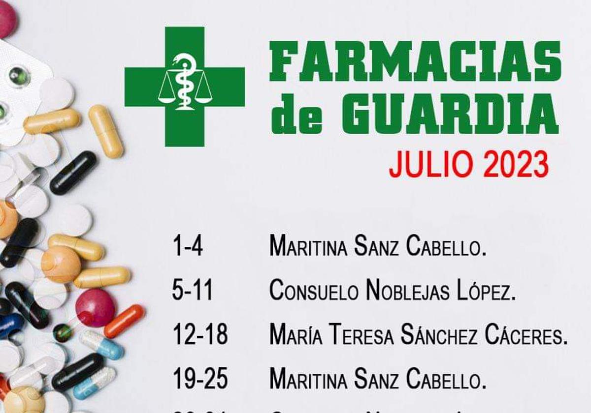 Publicado el horario de las farmacias para el mes de julio