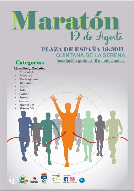 La maratón popular, actividad deportiva del sábado 19 de agosto