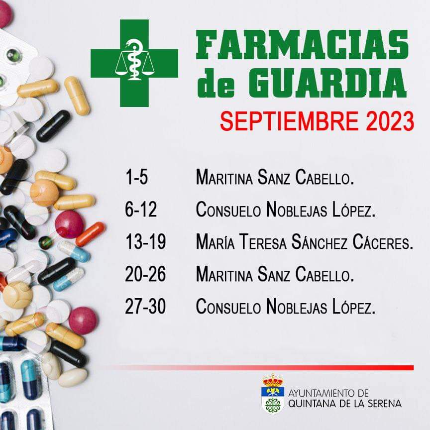 Publicado el horario de las farmacias para el mes de septiembre