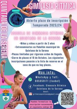 Abierto el plazo de inscripción para la Escuela de Gimnasia Rítmica 2023/2024