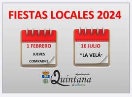 El Ayuntamiento de Quintana anuncia las fiestas locales de 2024